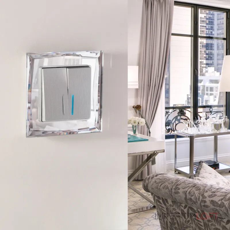 Выключатель двухклавишный с подсветкой Werkel W1120109 от ImperiumLoft