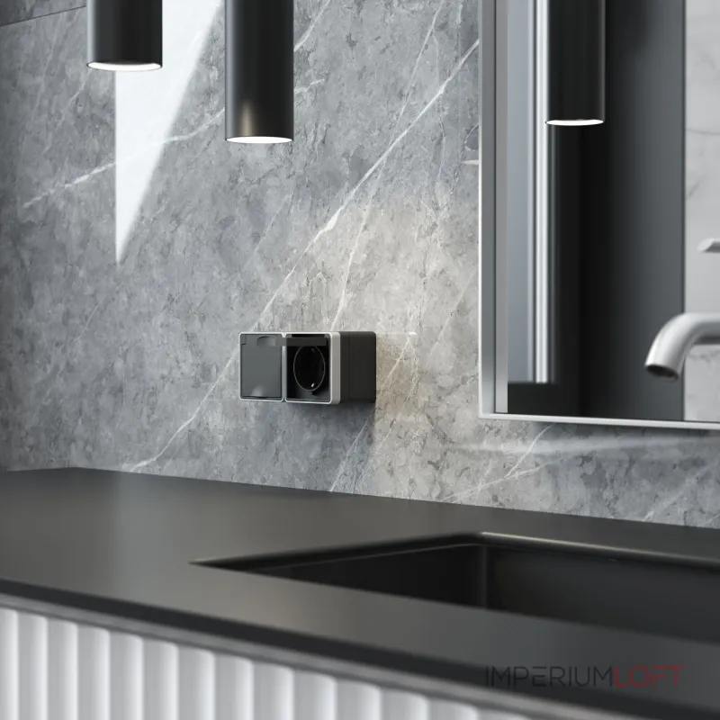 Розетка влагозащ. с зазем. с защит. крышкой и шторками Gallant Werkel W5071234 от ImperiumLoft