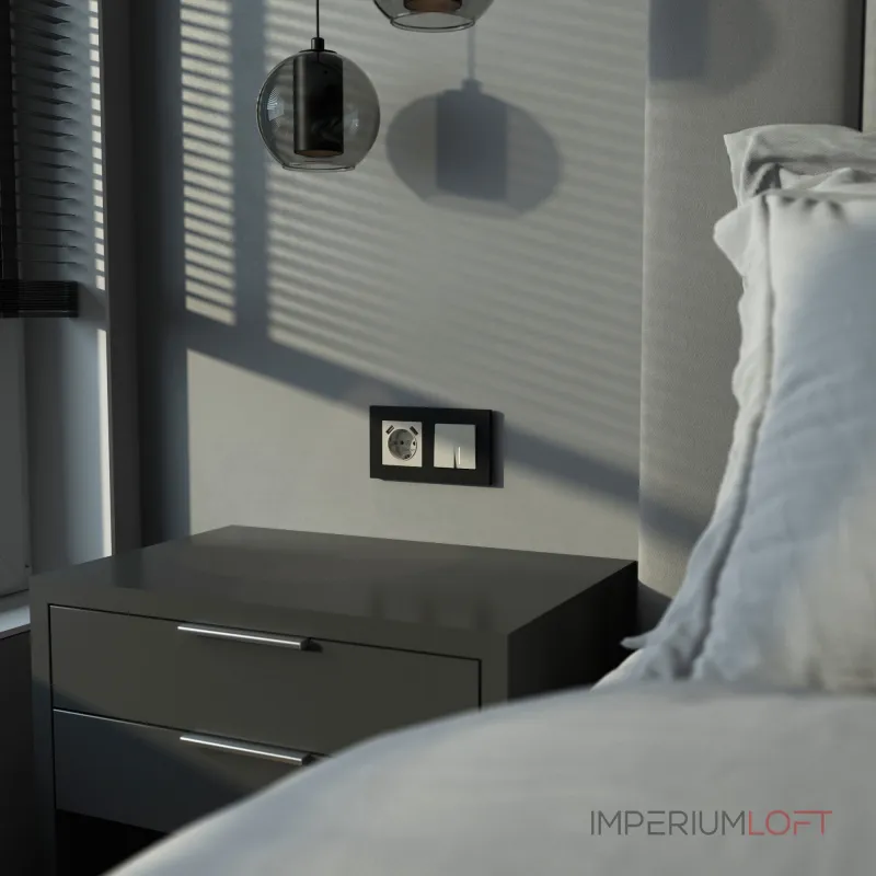 Выключатель двухклавишный проходной с подсветкой Werkel a069459 от ImperiumLoft