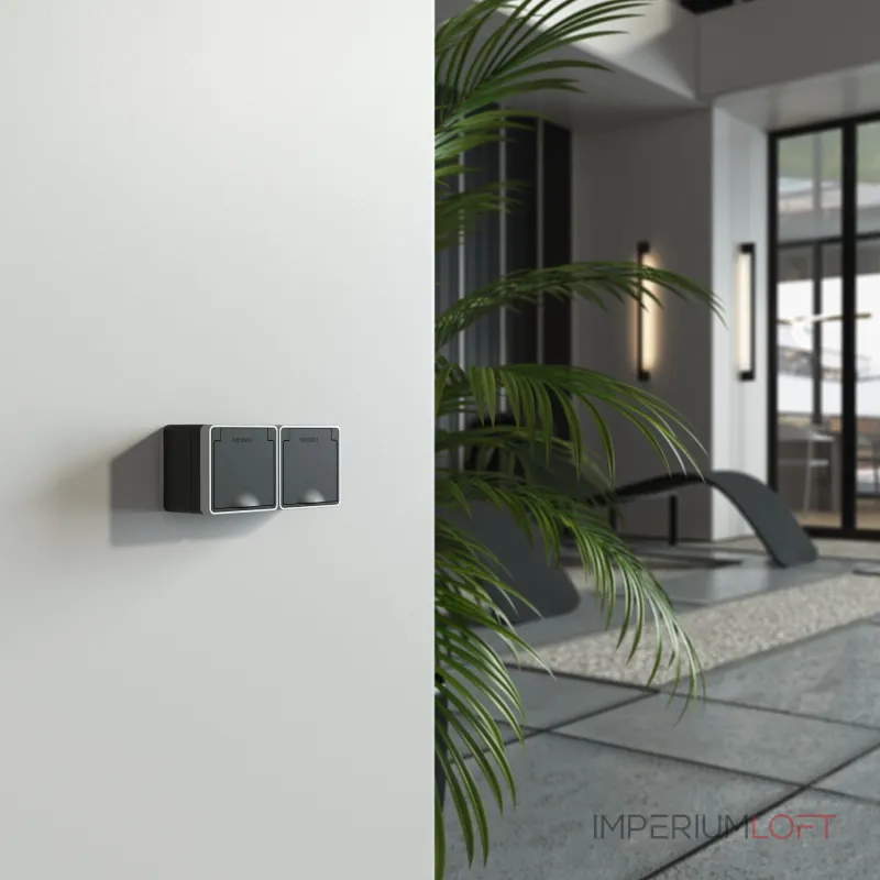 Розетка влагозащ. с зазем. с защит. крышкой и шторками Gallant Werkel W5071234 от ImperiumLoft