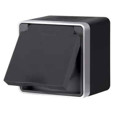 Розетка влагозащ. с зазем. с защит. крышкой и шторками Gallant Werkel W5071234