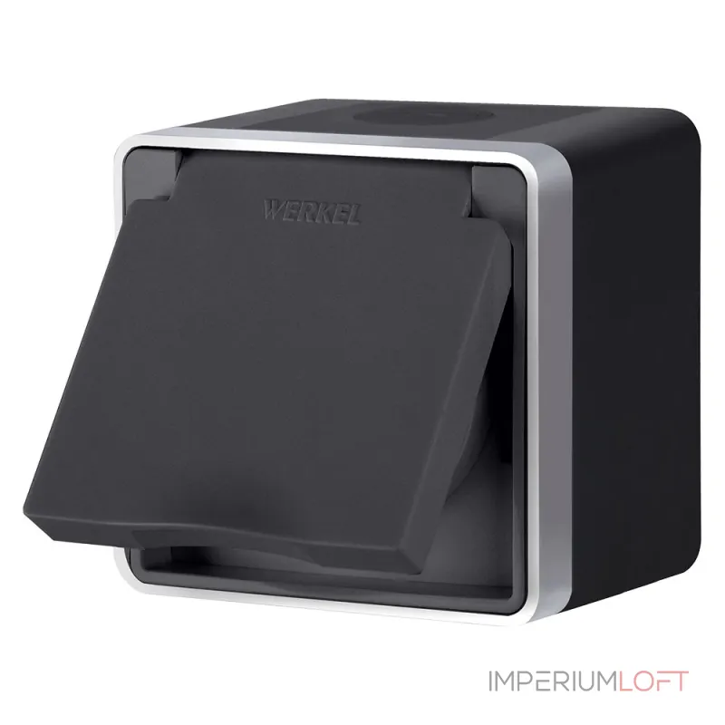 Розетка влагозащ. с зазем. с защит. крышкой и шторками Gallant Werkel W5071234 от ImperiumLoft