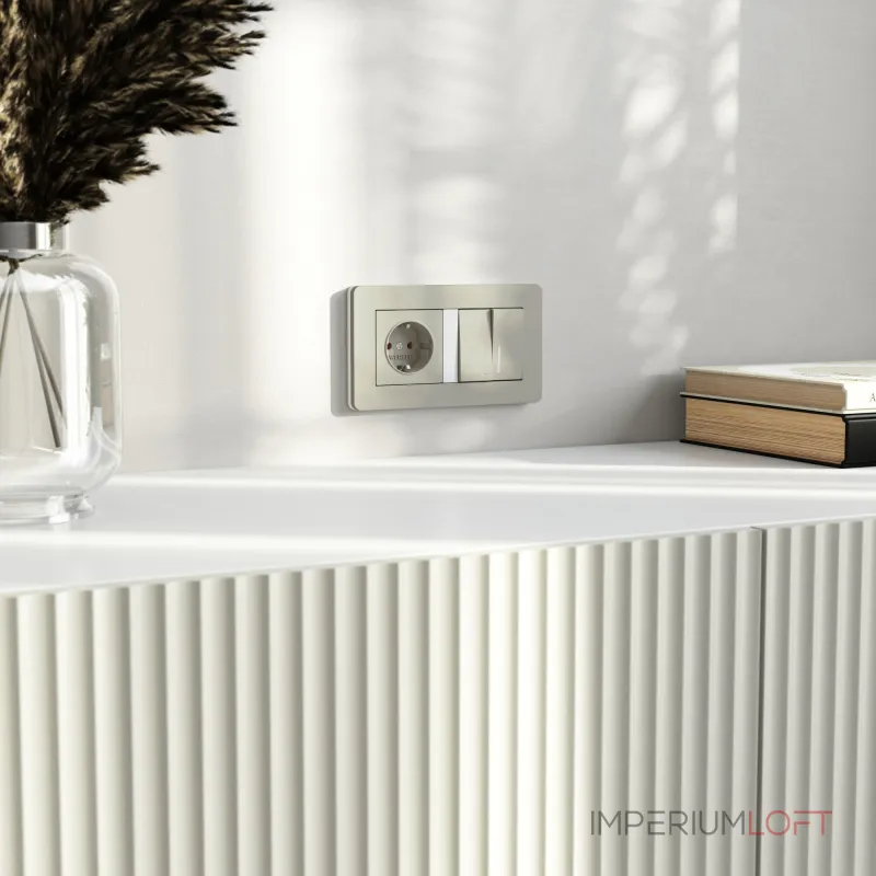 Выключатель двухклавишный проходной с подсветкой Werkel a069459 от ImperiumLoft