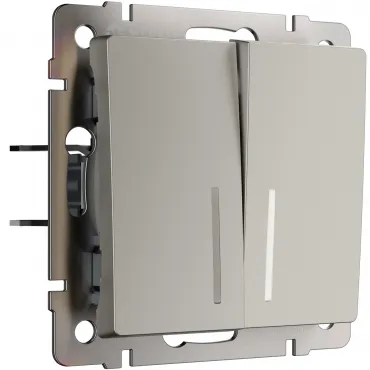 Выключатель двухклавишный проходной с подсветкой Werkel a069459