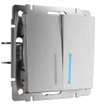 Выключатель двухклавишный с подсветкой Werkel W1120109 от ImperiumLoft
