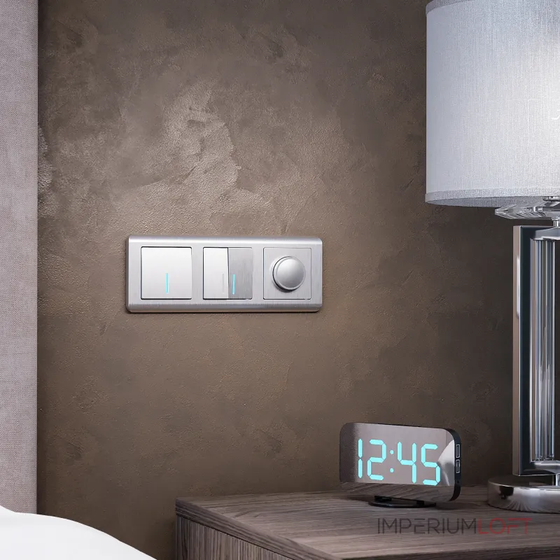 Выключатель двухклавишный с подсветкой Werkel W1120109 от ImperiumLoft