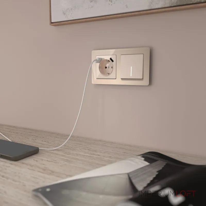 Выключатель одноклавишный проходной с подсветкой Werkel a064055 от ImperiumLoft