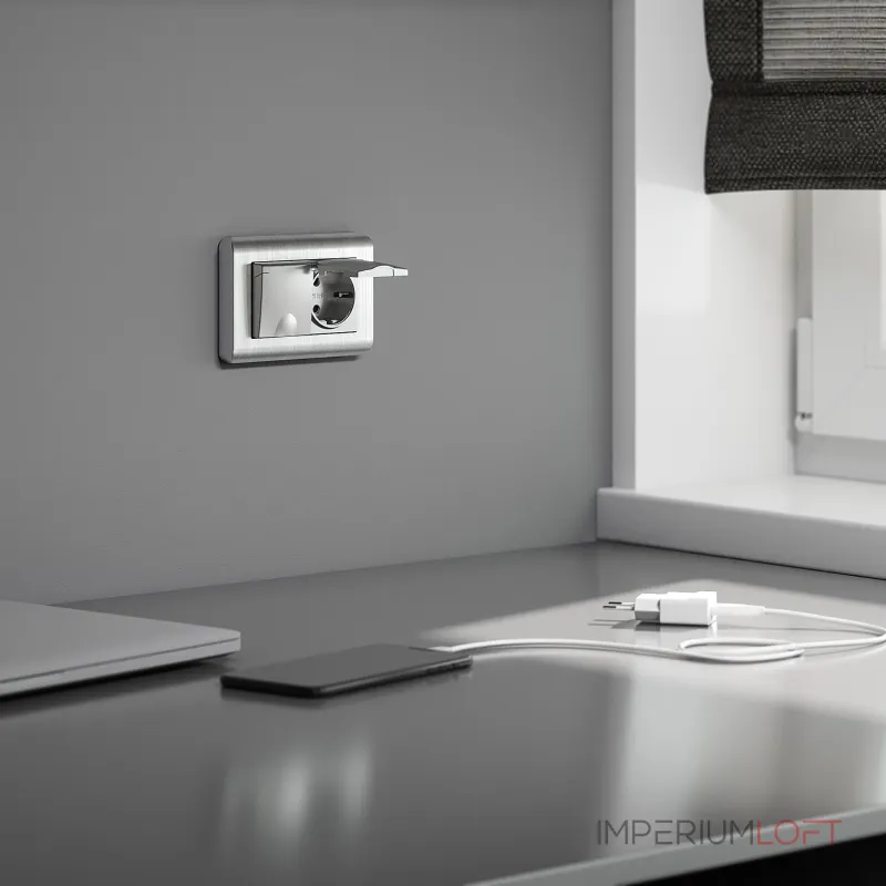 Розетка двойная влагозащ. с зазем. с защит. крышками и шторками Werkel W1172206 от ImperiumLoft