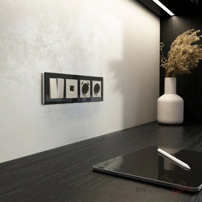 Выключатель двухклавишный с подсветкой Werkel a069457 от ImperiumLoft