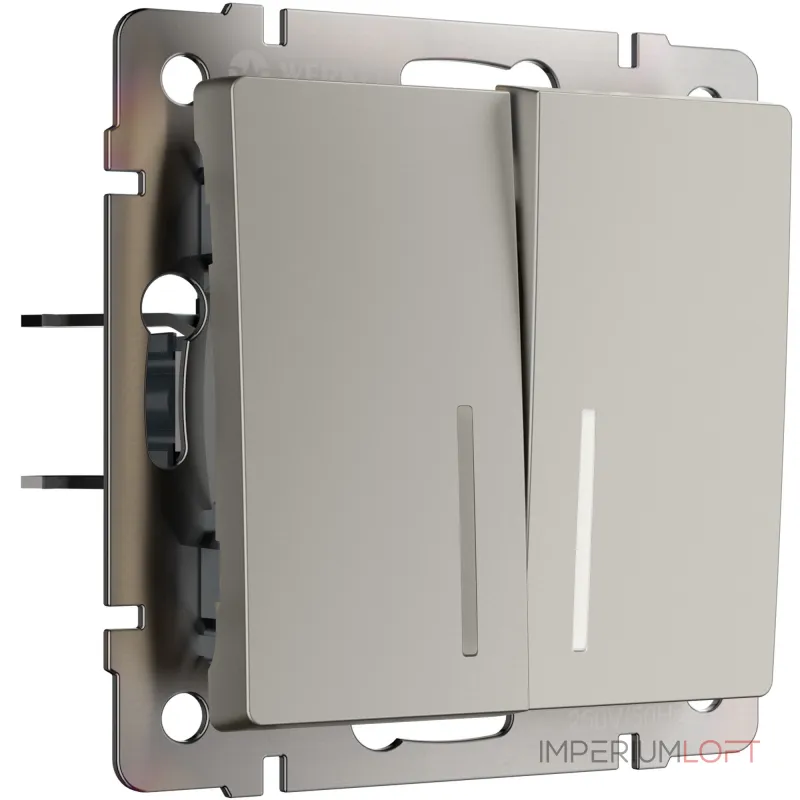 Выключатель двухклавишный с подсветкой Werkel a069457 от ImperiumLoft