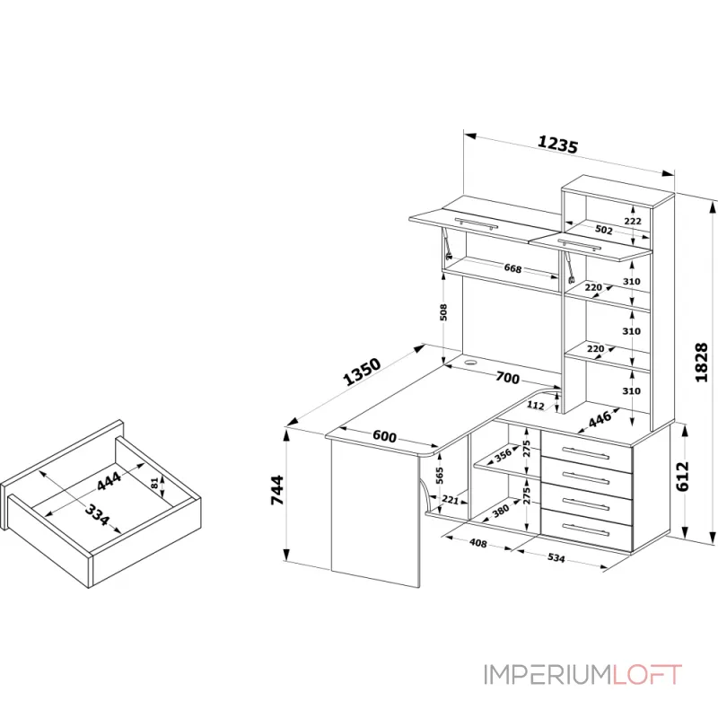 Компьютерный стол Woodville 285122 от ImperiumLoft Компьютерный стол Woodville 285122 от ImperiumLoft