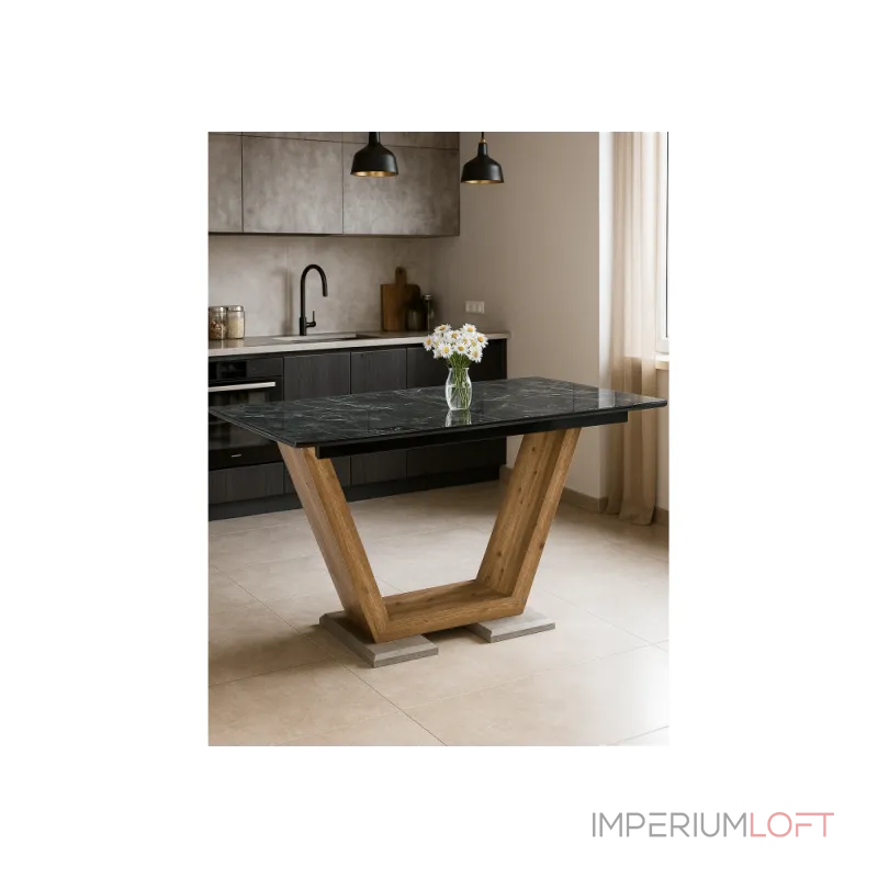 Стеклянный стол Woodville 462388 от ImperiumLoft