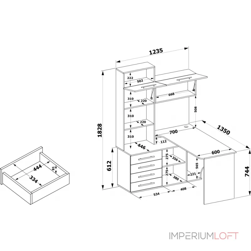 Компьютерный стол Woodville 506499 от ImperiumLoft