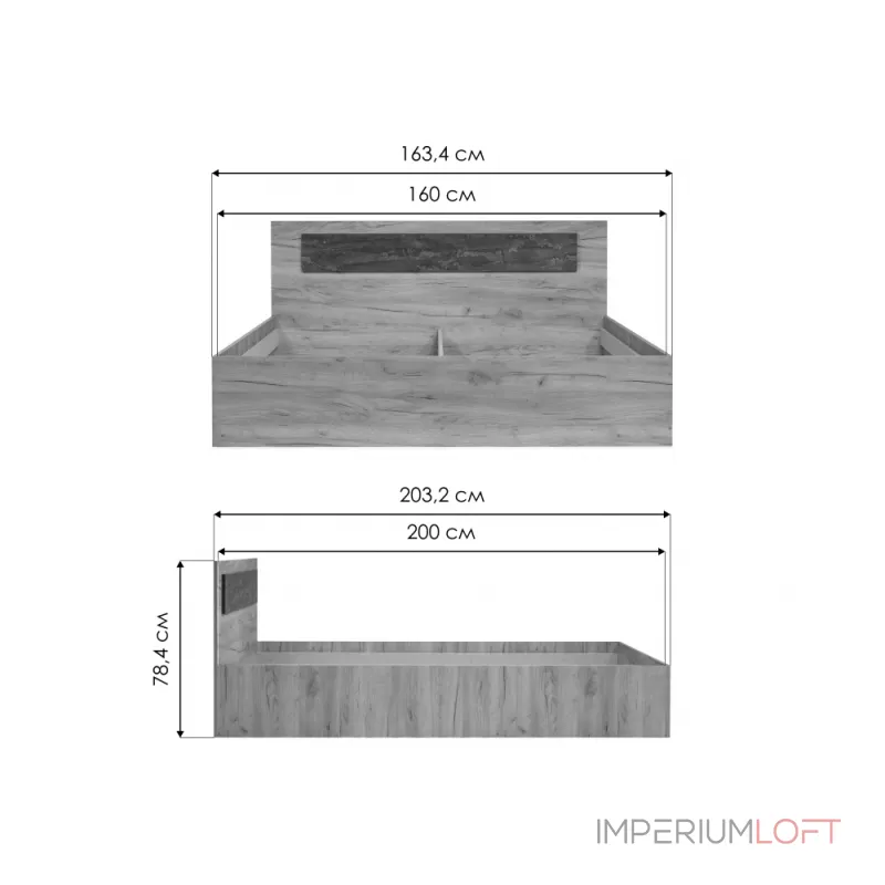 Кровать Woodville 499623 от ImperiumLoft Кровать Woodville 499623 от ImperiumLoft