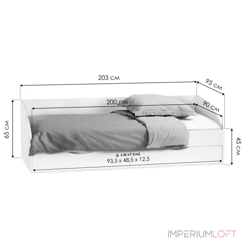 Кровать Woodville 497528 от ImperiumLoft
