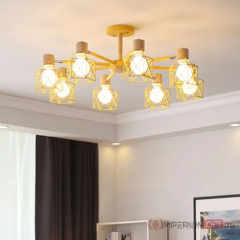 Потолочная люстра CORF B3 Yellow 3 lamps от ImperiumLoft